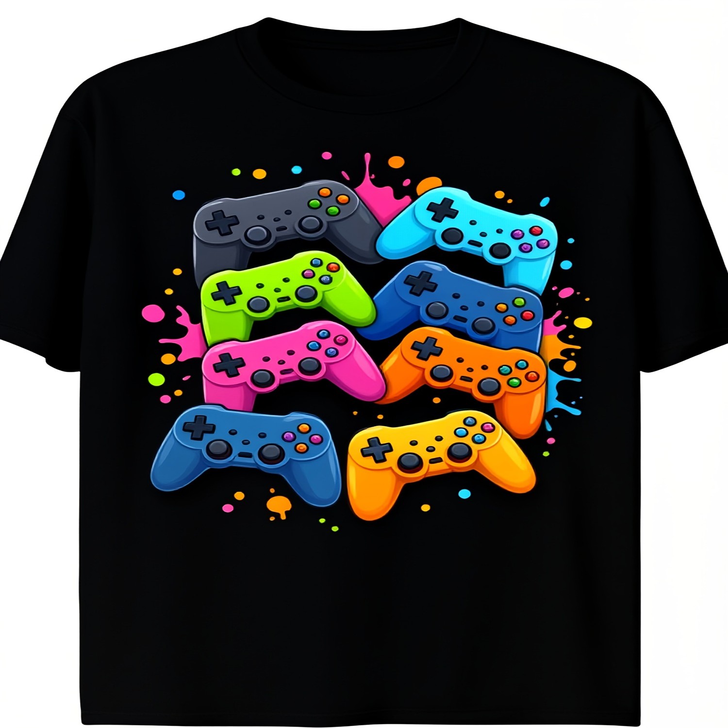 Retro Gaming T Shirt - 남성용 게임 티셔츠 (컨트롤러 그래픽 디자인)