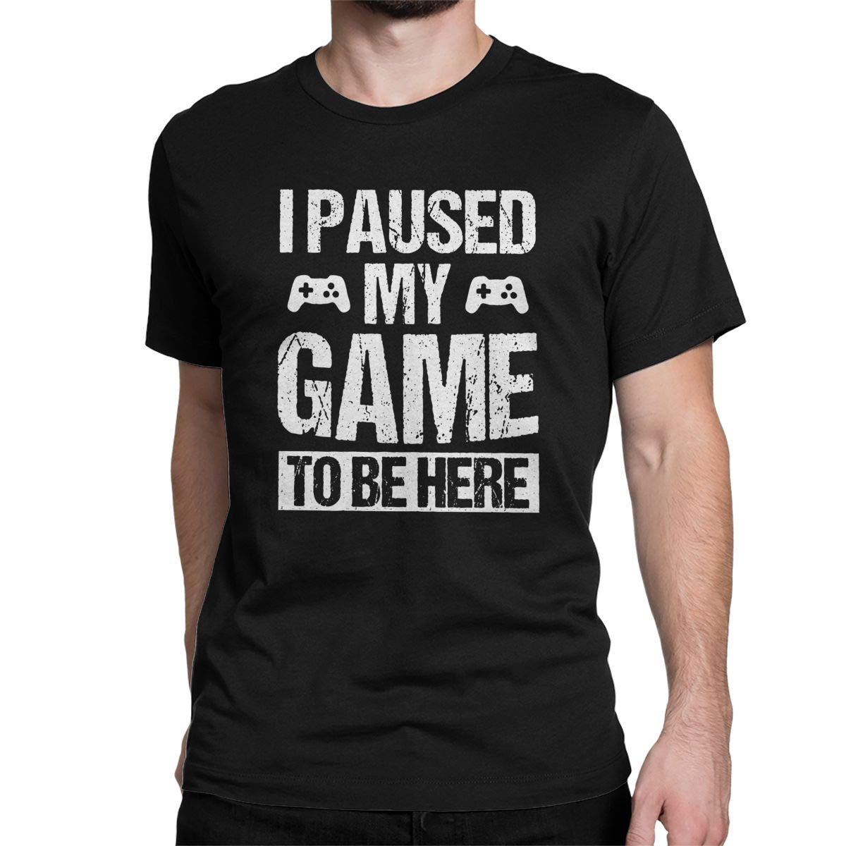나는 여기 있기 위해 내 게임을 일시 중지 재미 있은  - Retro Gaming T Shirt 리뷰 및 가격