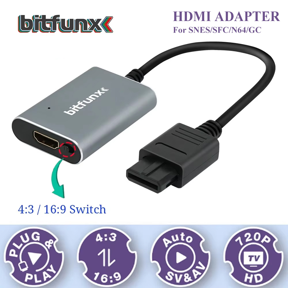 Bitfunx 720P Svideo/AV-HDMI 어댑 - Retro Gaming Kiosk 리뷰 및 가격