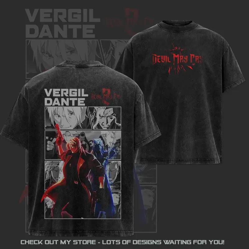 게임 Devil May Cry Vergil 그래픽 T  - Retro Gaming T Shirt 리뷰 및 가격